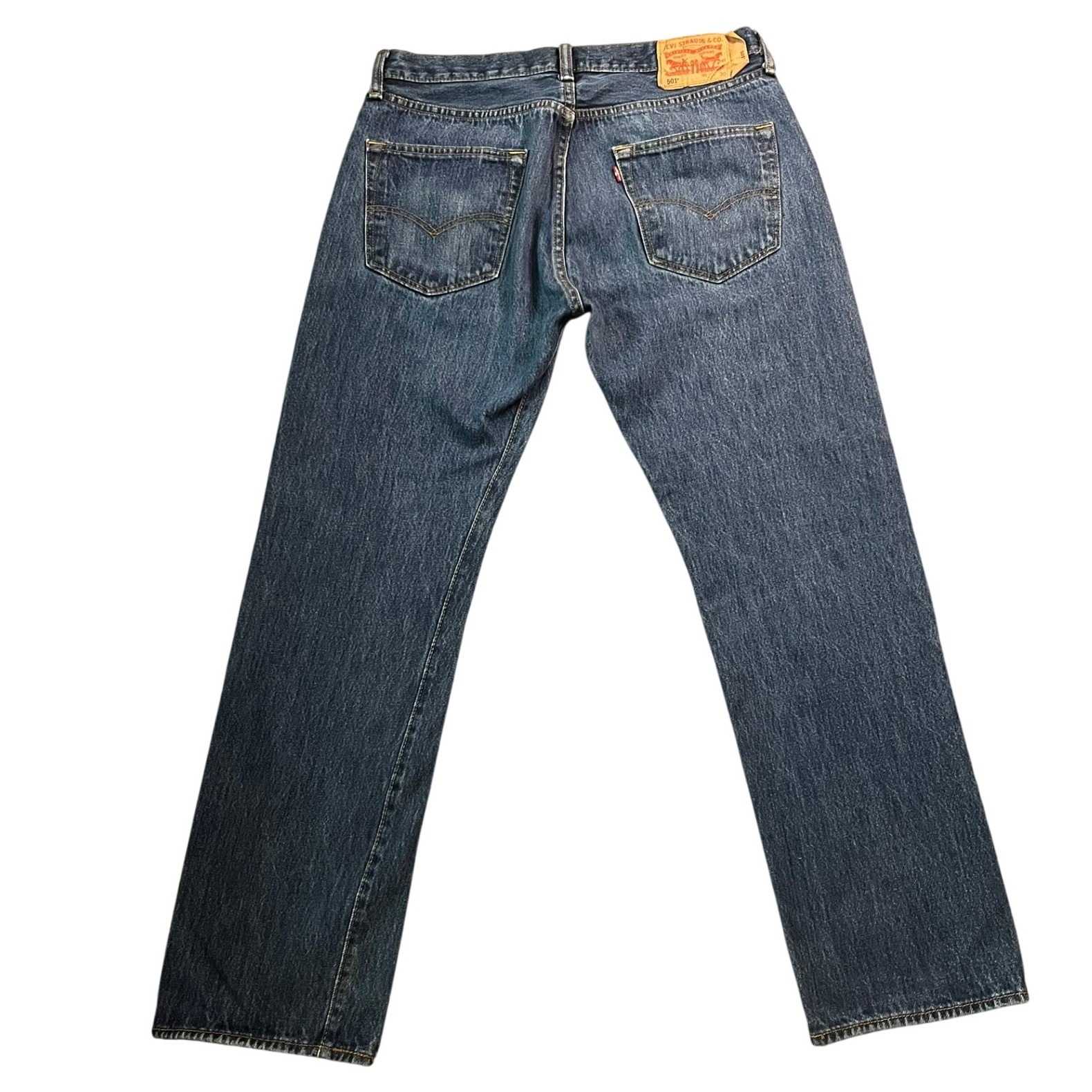 Levis 501 Original Fit Mens Jeans 33x30 Blue Denim Button Fly Straight Leg Euc